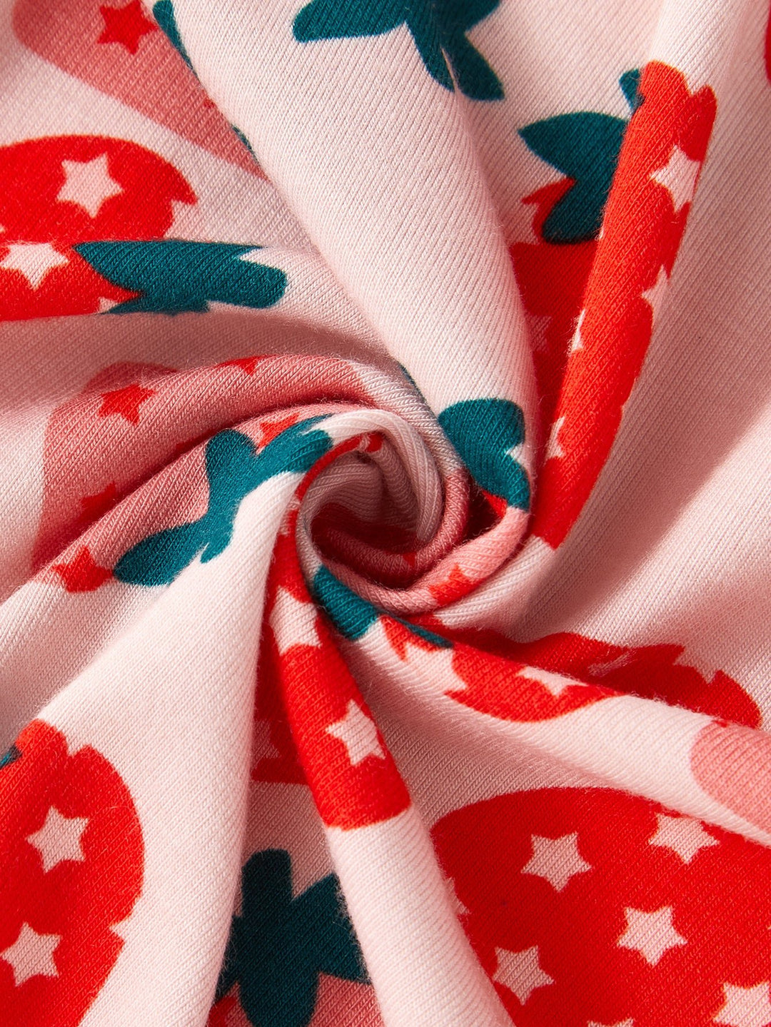 Strawberry Print Baby One - Piece Long - Sleeve Double Zipper - MOSSRIVER