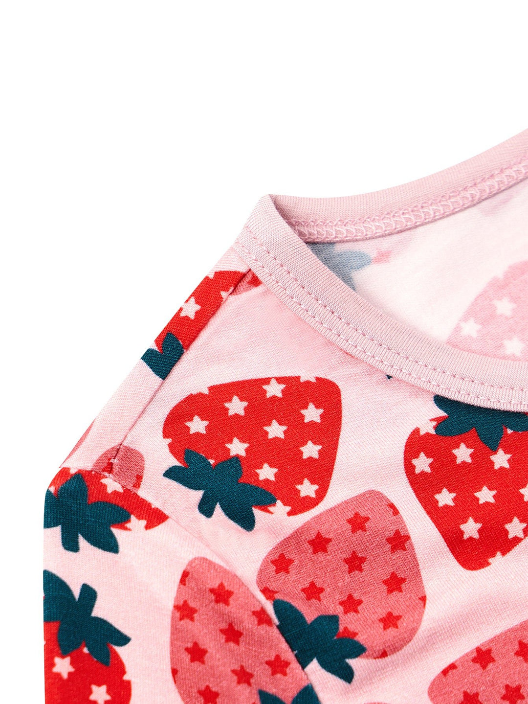 Strawberry Print Bamboo Baby Short - Sleeve Two - Piece - MOSSRIVER