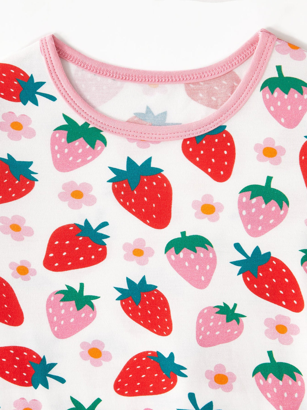 Strawberry Print Long - Sleeve Baby One - Piece Double Zipper - MOSSRIVER