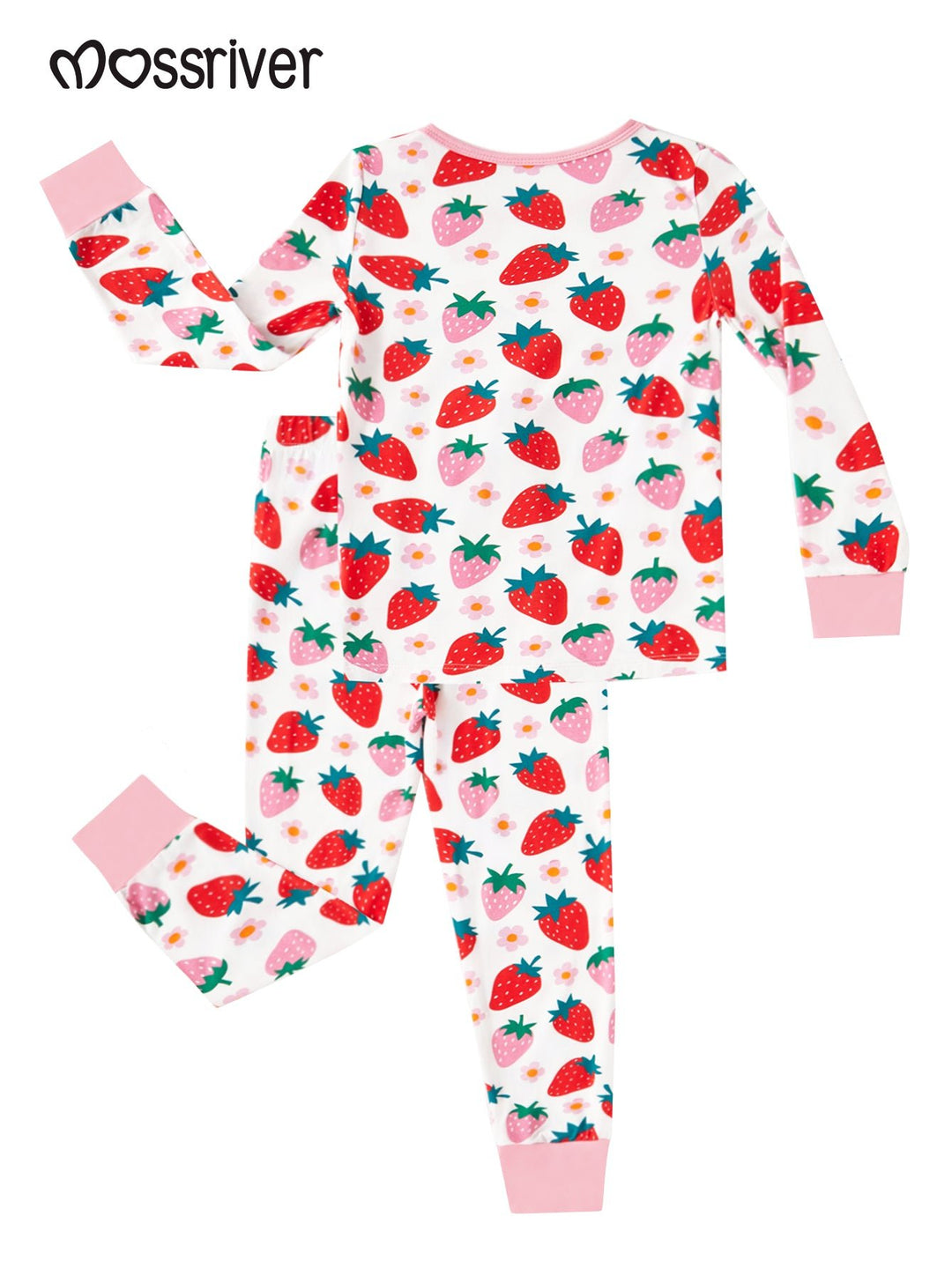 Strawberry Print Long - Sleeve Baby One - Piece Double Zipper - MOSSRIVER