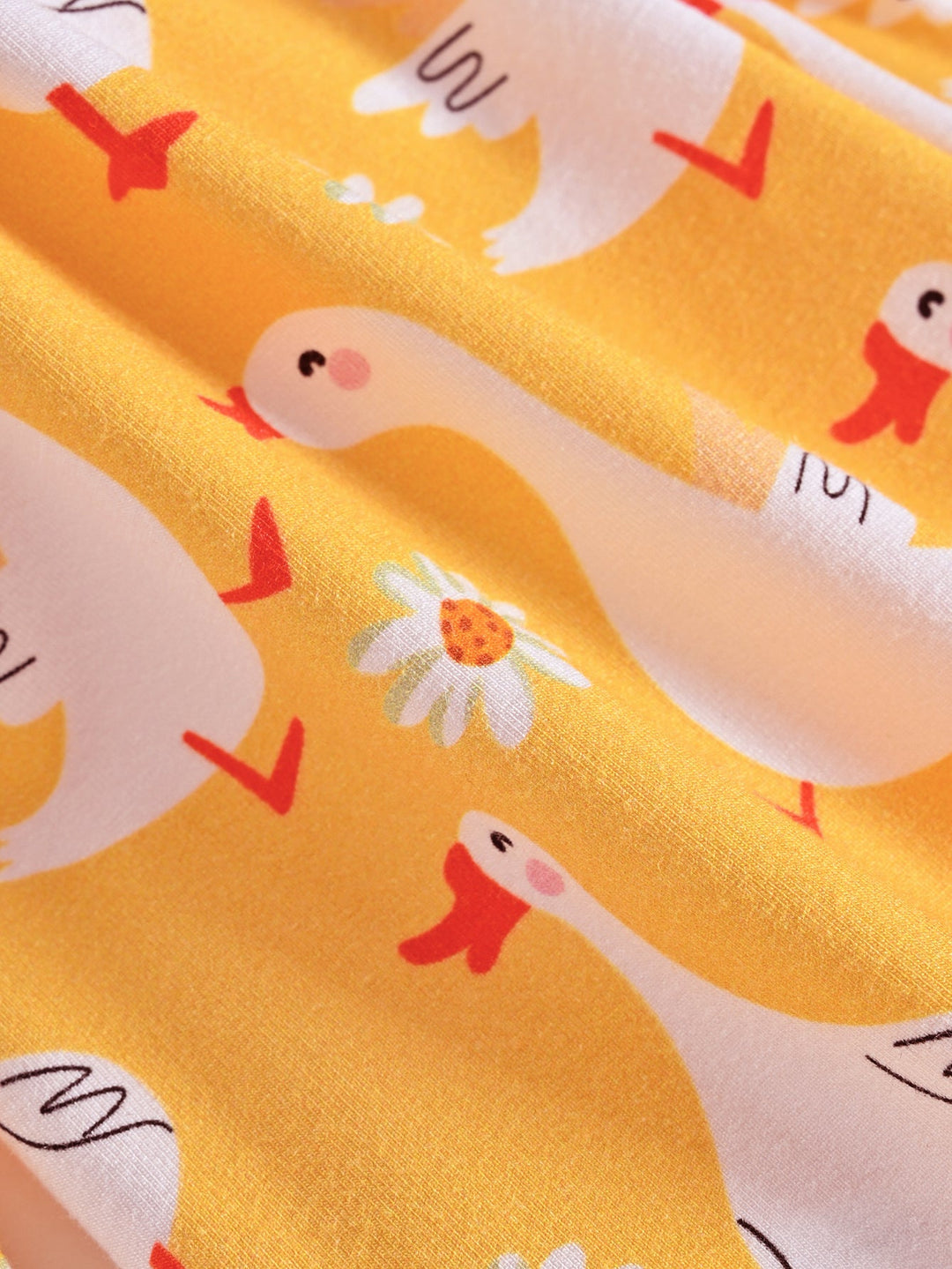 Swan Print Bamboo Long - Sleeve Baby One - Piece Footies Mitten Double - Zipper - MOSSRIVER