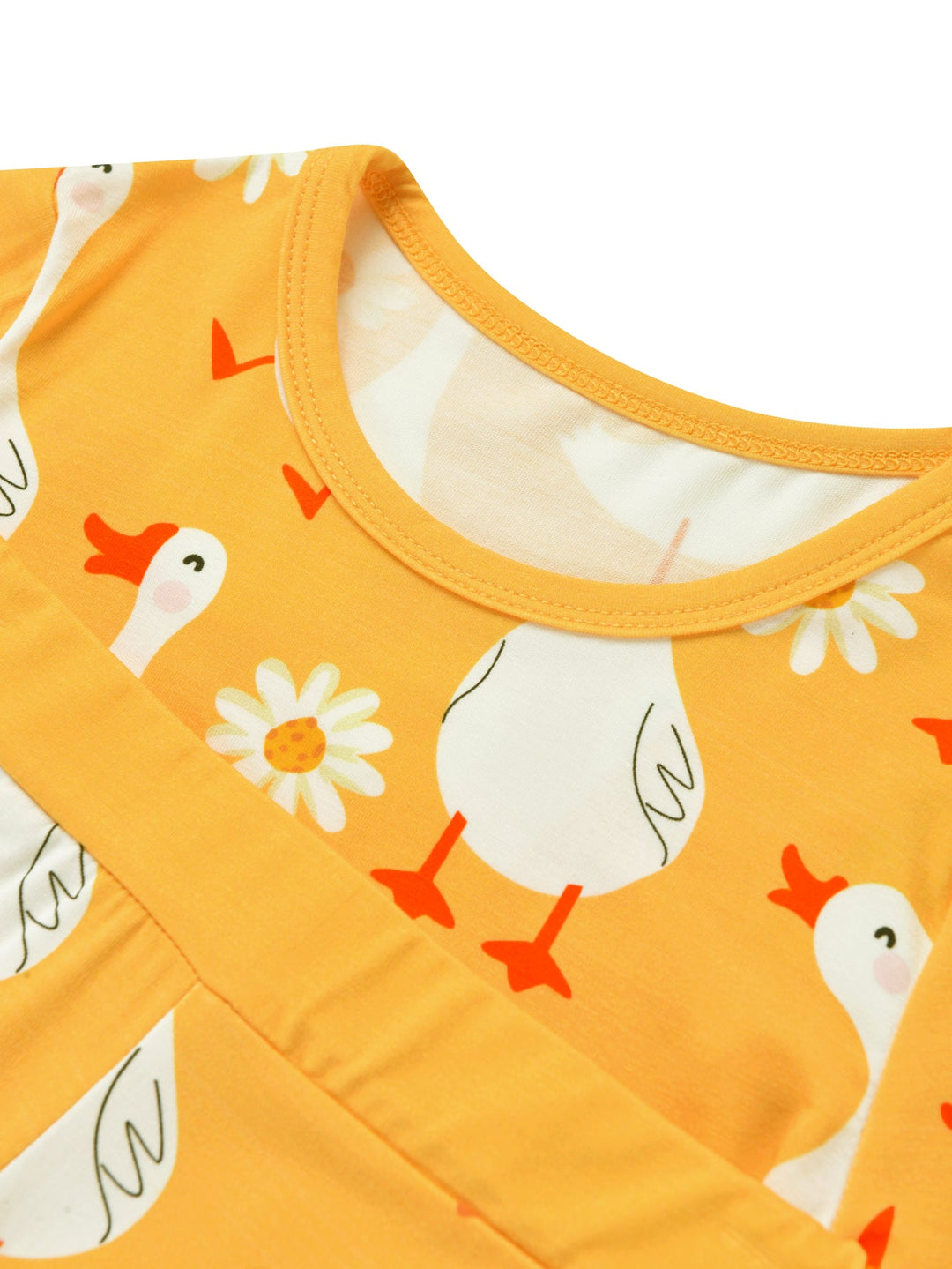 Swan Print Bamboo Short - Sleeve Baby Pajamas - MOSSRIVER