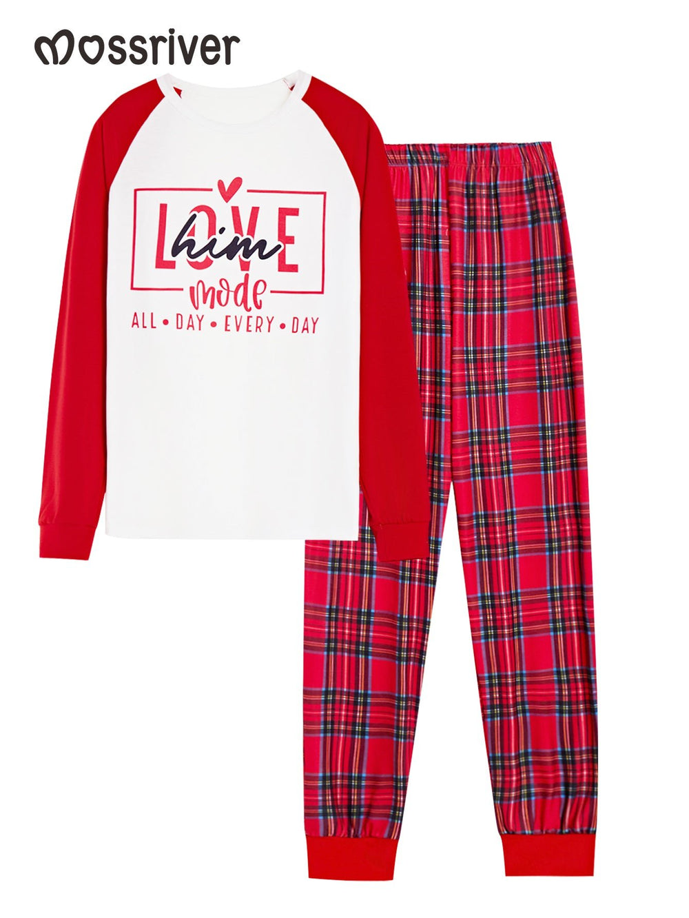 Valentine's Letter Print Women's Long - Sleeve Two - Piece Set - MOSSRIVER