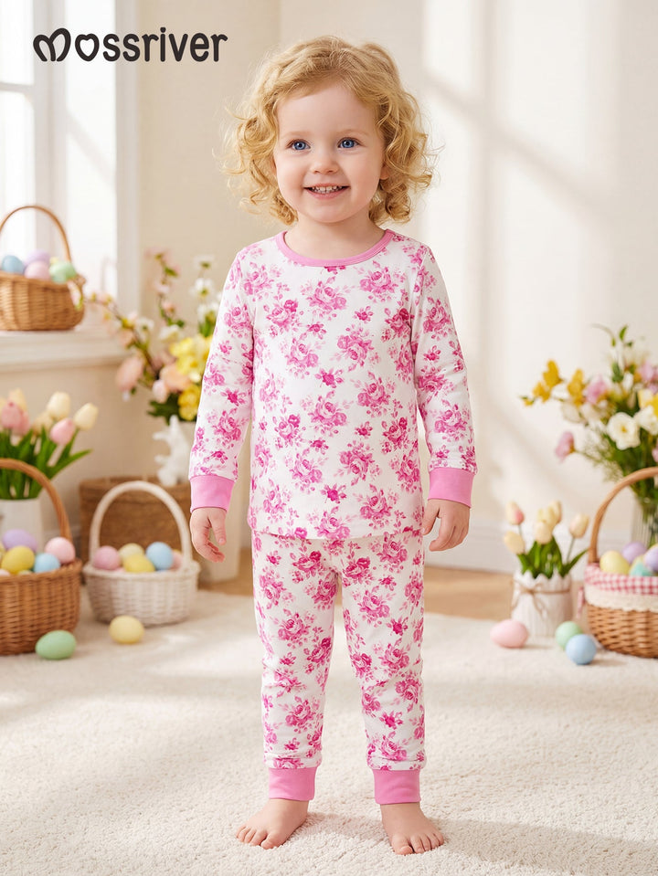 Valentine's Rose Print Baby Two - Piece - MOSSRIVER