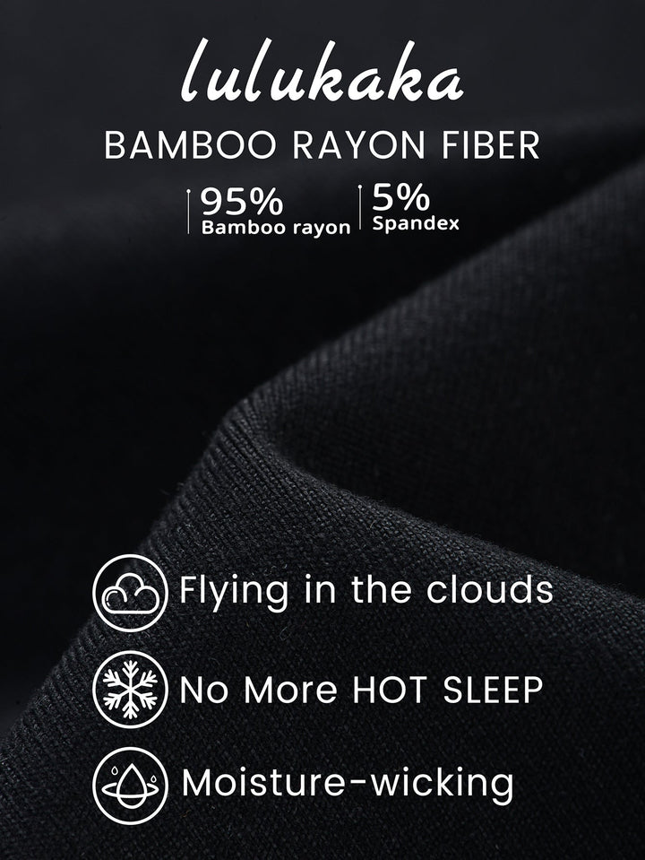 Women Bamboo Viscose Pajama Sets Ruffled Cuff Hem Long Sleeve Fancy Yarn 2 Piece Loungewear Loose Fit Drop Shoulder - MOSSRIVER