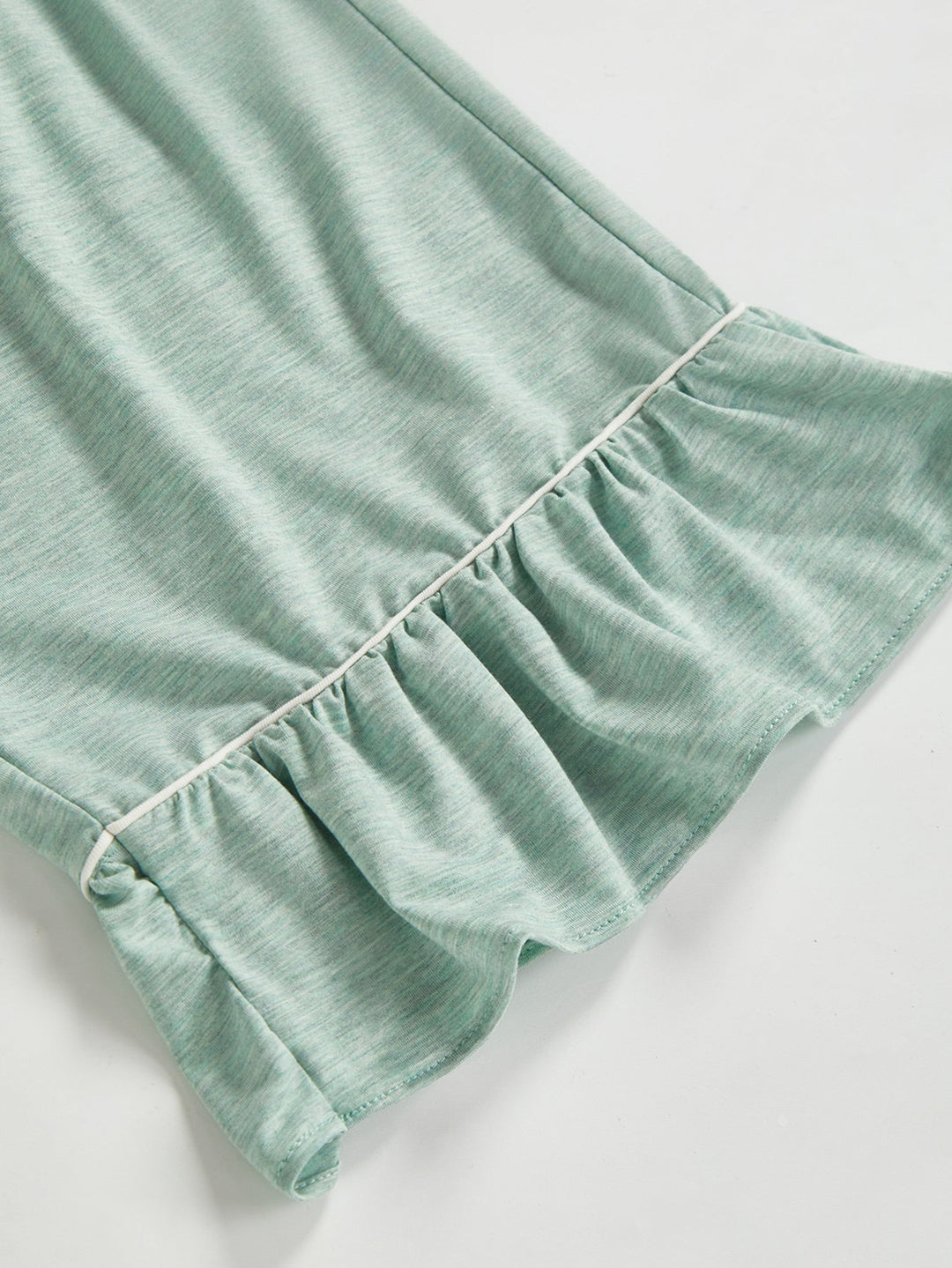 Women Bamboo Viscose Pajama Sets Ruffled Cuff Hem Long Sleeve Fancy Yarn 2 Piece Loungewear Loose Fit Drop Shoulder - MOSSRIVER