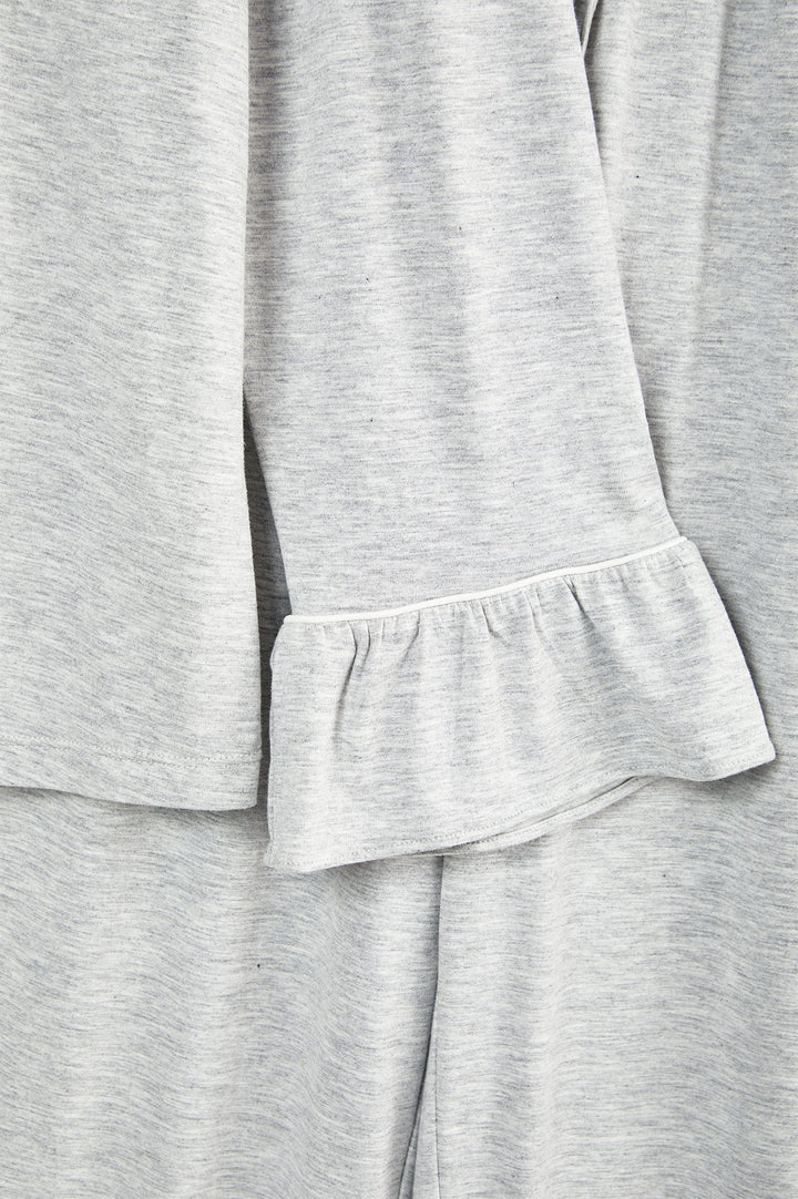 Women Bamboo Viscose Pajama Sets Ruffled Cuff Hem Long Sleeve Fancy Yarn 2 Piece Loungewear Loose Fit Drop Shoulder - MOSSRIVER