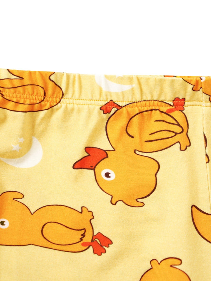 Yellow Duckling Print Bamboo Long - Sleeve Baby Pajamas - MOSSRIVER