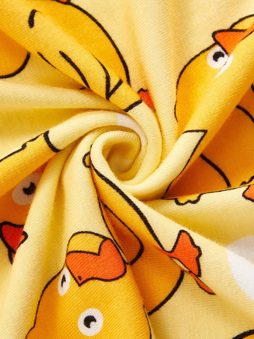 Yellow Duckling Print Bamboo Long - Sleeve Baby Pajamas - MOSSRIVER